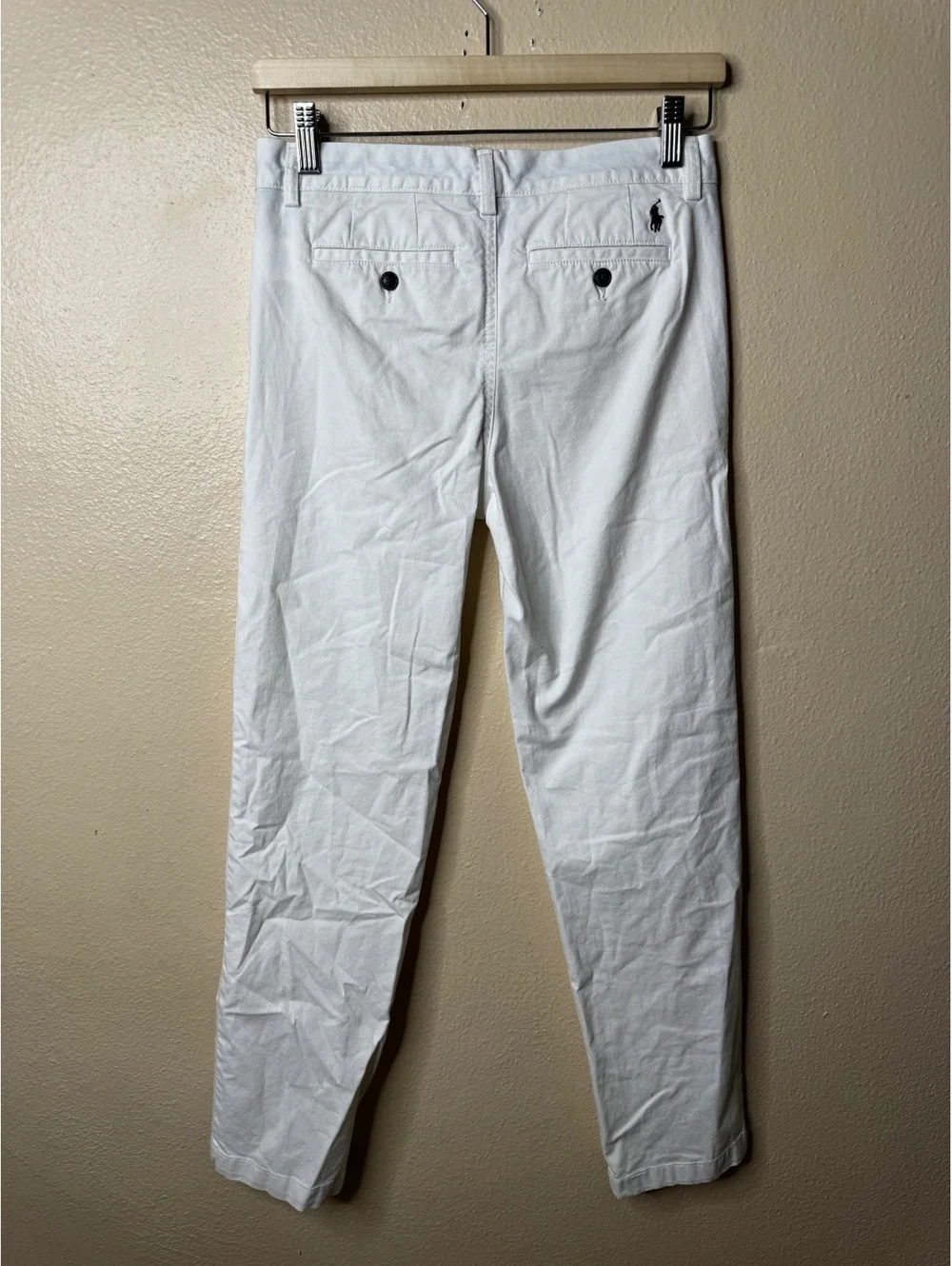 Polo Ralph Lauren Boys Size 16 White Chino Pants Straight Leg Pony Logo